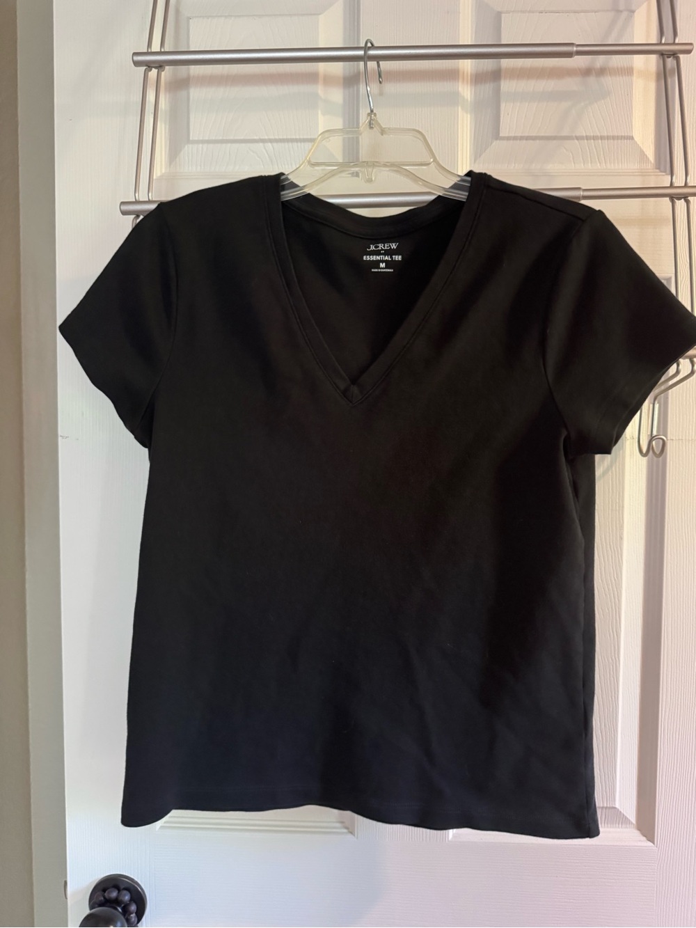 J. Crew Factory Black V-Neck Short Sleeve Essential Tee